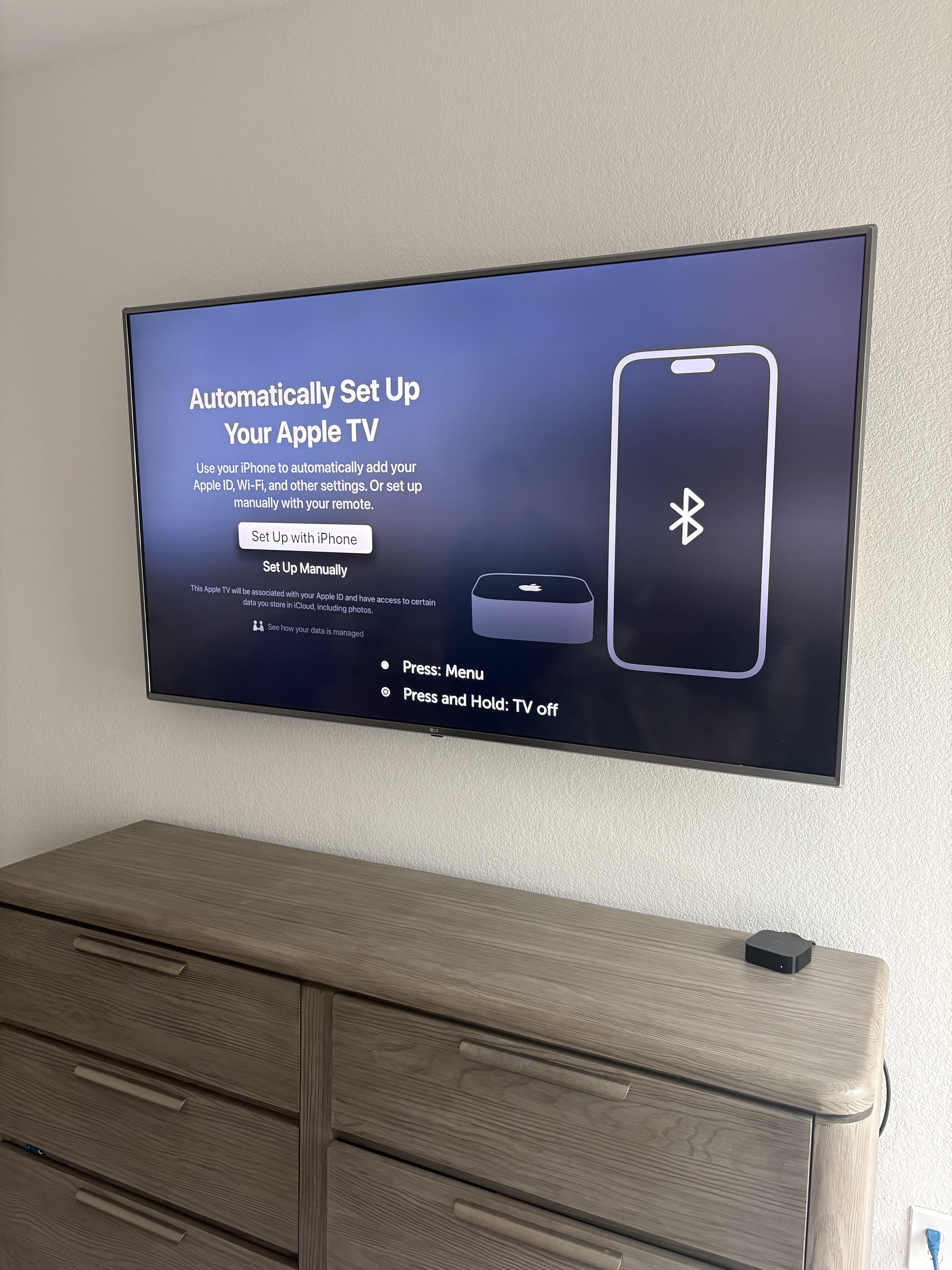 Apple TV bedroom wall mount